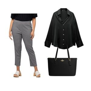 🆕Houndstooth gingham cropped capri/ankle pant waist 38” l 38”